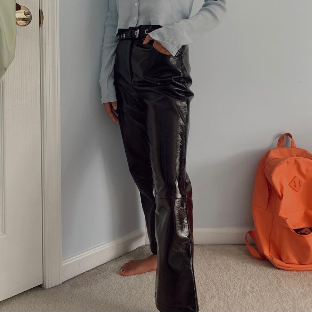 Shiny Vinyl Faux Leather Pants
